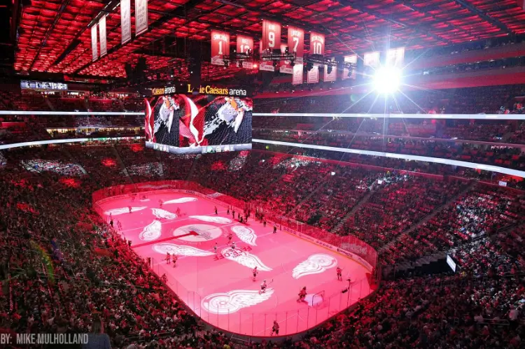 Puck Flying at Little Caesars Arena-fun things to do in Detroit