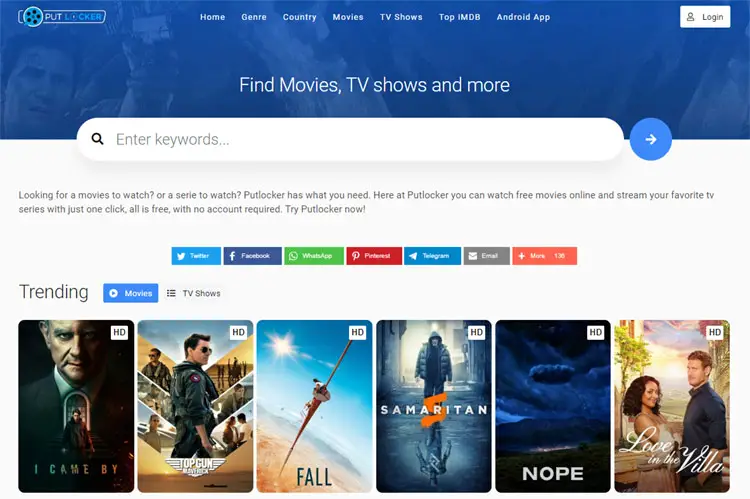 Putlocker-123 Movies Alternatives