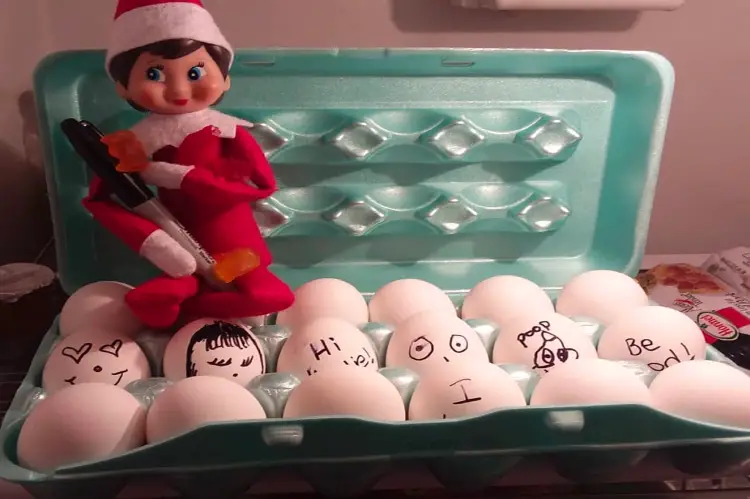 The Musical Eggs Elf on The Shelf Idea: - Last Minute Elf on the Shelf Ideas