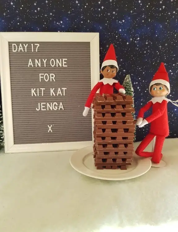 KitKat Ski Lodge Idea: - Last Minute Elf on the Shelf Ideas