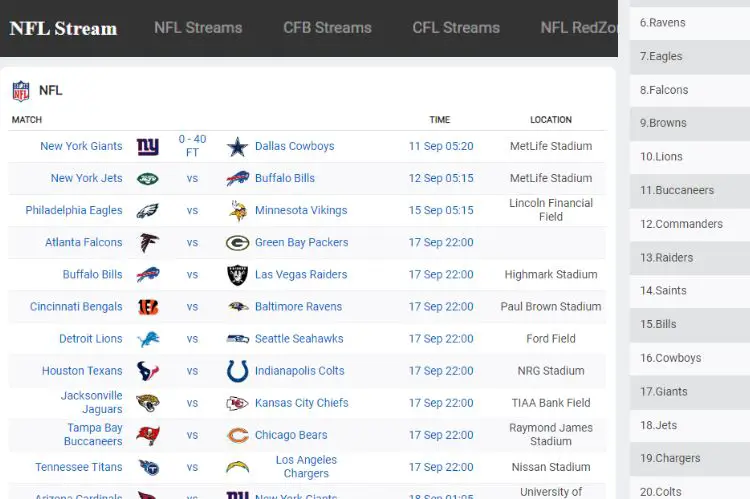 NFLStreamLinks.com-Meth Stream Alternatives