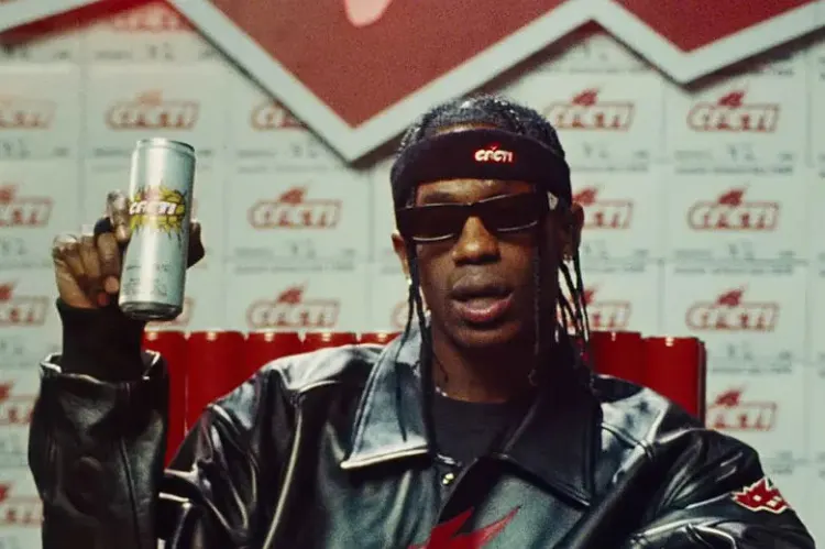 A lifestyle promotional scene with Travis Scott.