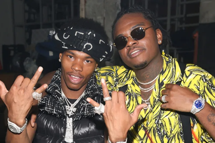 Lil Baby performing with Drake & Gunna