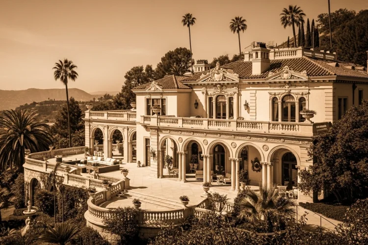 A vintage Hollywood Hills mansion from the early 20th century.
