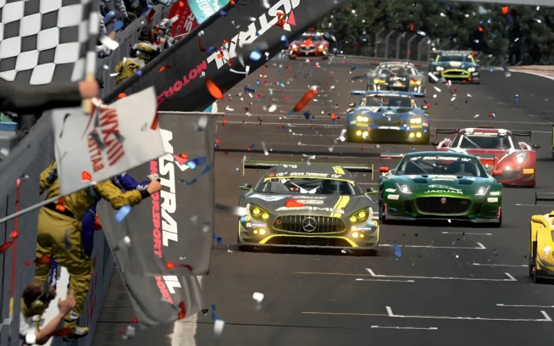 GT3 race car high speed action