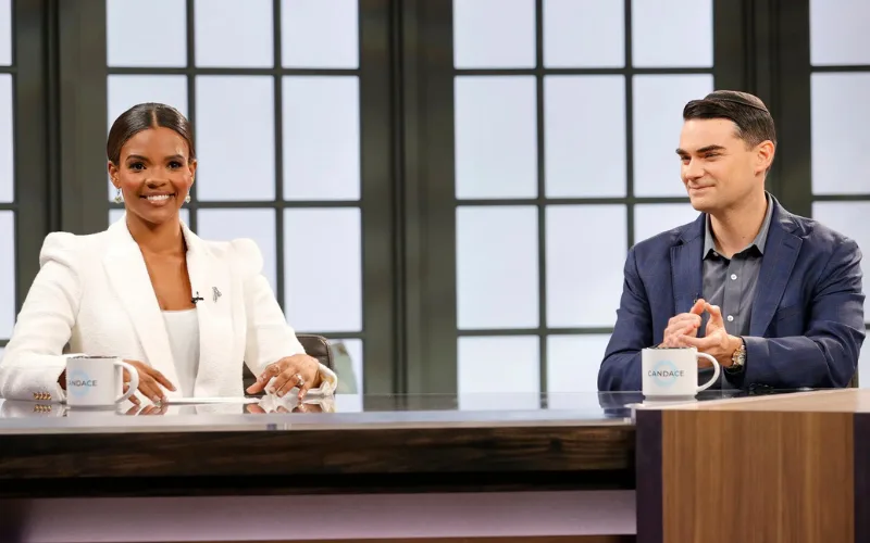 Candace Owens with Ben Shapiro during her show at The Daily Wire