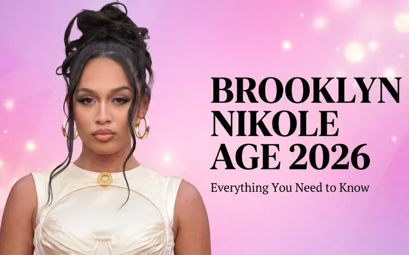 Brooklyn Nikole portrait with bold text reading “Brooklyn Nikole Age 2026: Everything You Need to Know” on a pink gradient background.